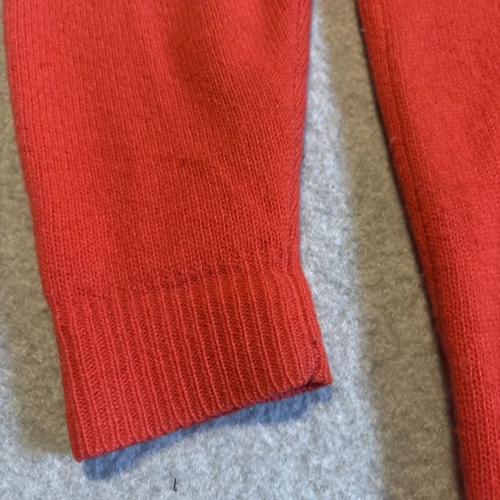 Casual Corner 100% Lambs Wool Red Cardigan Sweater Men's L Button Up‎ W/ Pockets